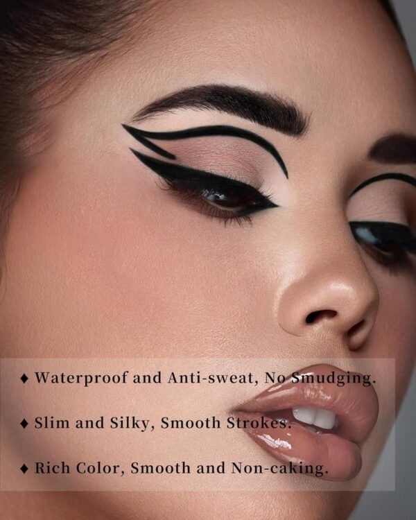 Black Gel Eyeliner for Older Women,Gel Eye Liner Pencil Waterproof Smudgeproof,Retractable Matte Cream Eyeliner Waterline With Sharpener Retractable Eyebrow Liner Makeup Pen Mature Women Sensitive Eye - Image 6
