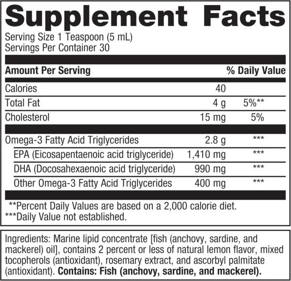 Metagenics OmegaGenics EPA-DHA 2400 - Fish Oil Supplement - Supports Heart Health & Immune Function* - Lemon Flavor - Non-GMO & Gluten-Free - 30 Servings - Image 3