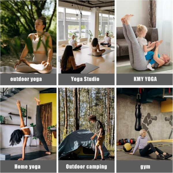 Yoga Mat Thick, KIACFFH Exercise Mat Workout Mats for Home Gym Workout Excersing Pilates Mat Yoga Travel Foldable Non Slip - Image 5