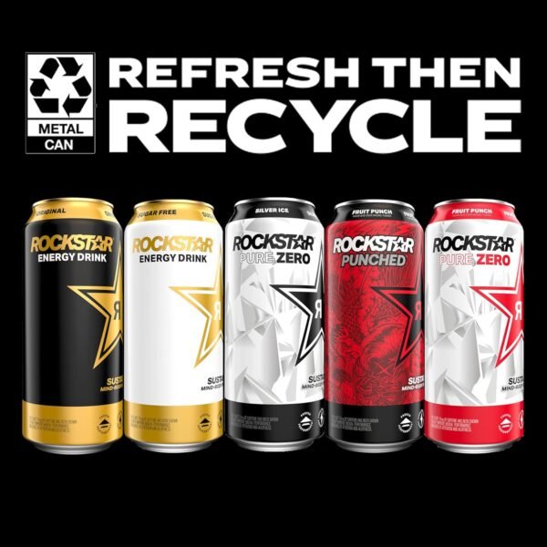 Rockstar Pure Zero Energy Drink, Grape, 0 Sugar, with Caffeine and Taurine, 16oz Cans (12 Pack) (Packaging May Vary) - Image 6