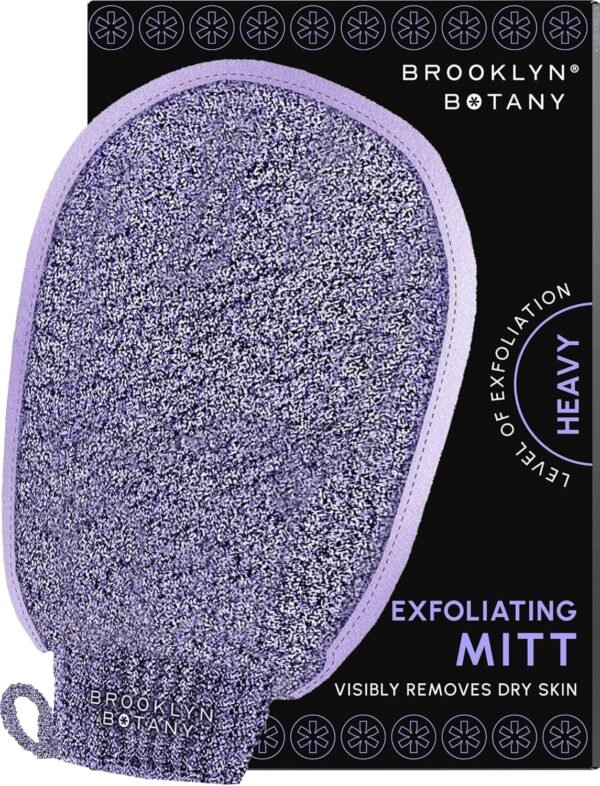 Brooklyn Botany Exfoliating Mitt for Bath and Shower – Heavy Duty Exfoliating Body Scrubber for Massage and Dead Skin Remover for Body – 1 Mitt - Image 2