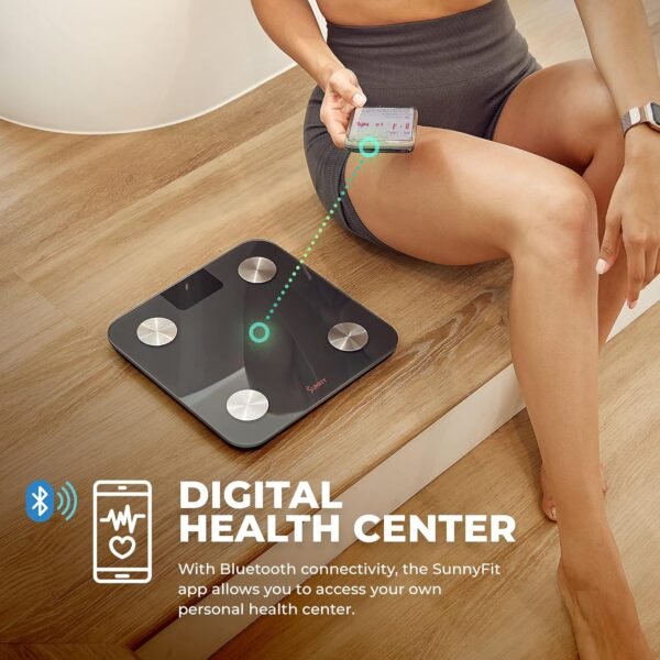 Sunny Health & Fitness 20 Metric Advanced Body Fat Composition BMI Scale with Health Tracker & Analyzer App - Smart Bathroom Scale for Body Weight, Metabolic Age, BMR, Fat Mass and More – SF-WS022063 - Image 3