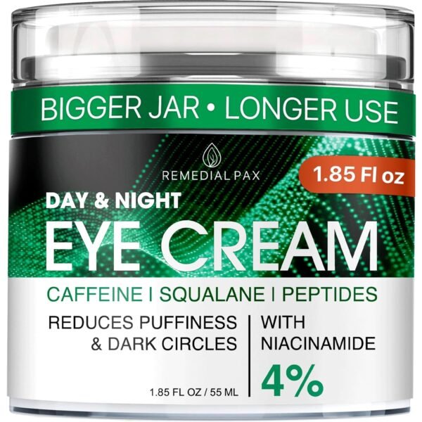 REMEDIAL PAX Eye Cream for Dark Circles and Puffiness, Bags Under Eyes Treatment, Anti-Aging Collagen Eye Cream for Wrinkles, Day & Night Caffeine Eye Cream with Niacinamide Dimethicone - Image 2