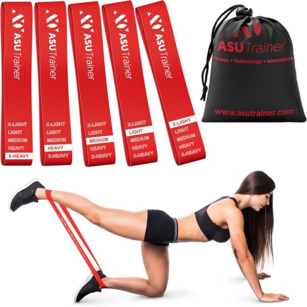 Loop Resistance Bands, 5 Exercise Bands, 5–40 lb, Boosting Workout Equipment Made of Durubbex, Resistance Bands for Working Out, Inner Thigh Exercise Equipment, Fitness & Workout Bands - Image 2