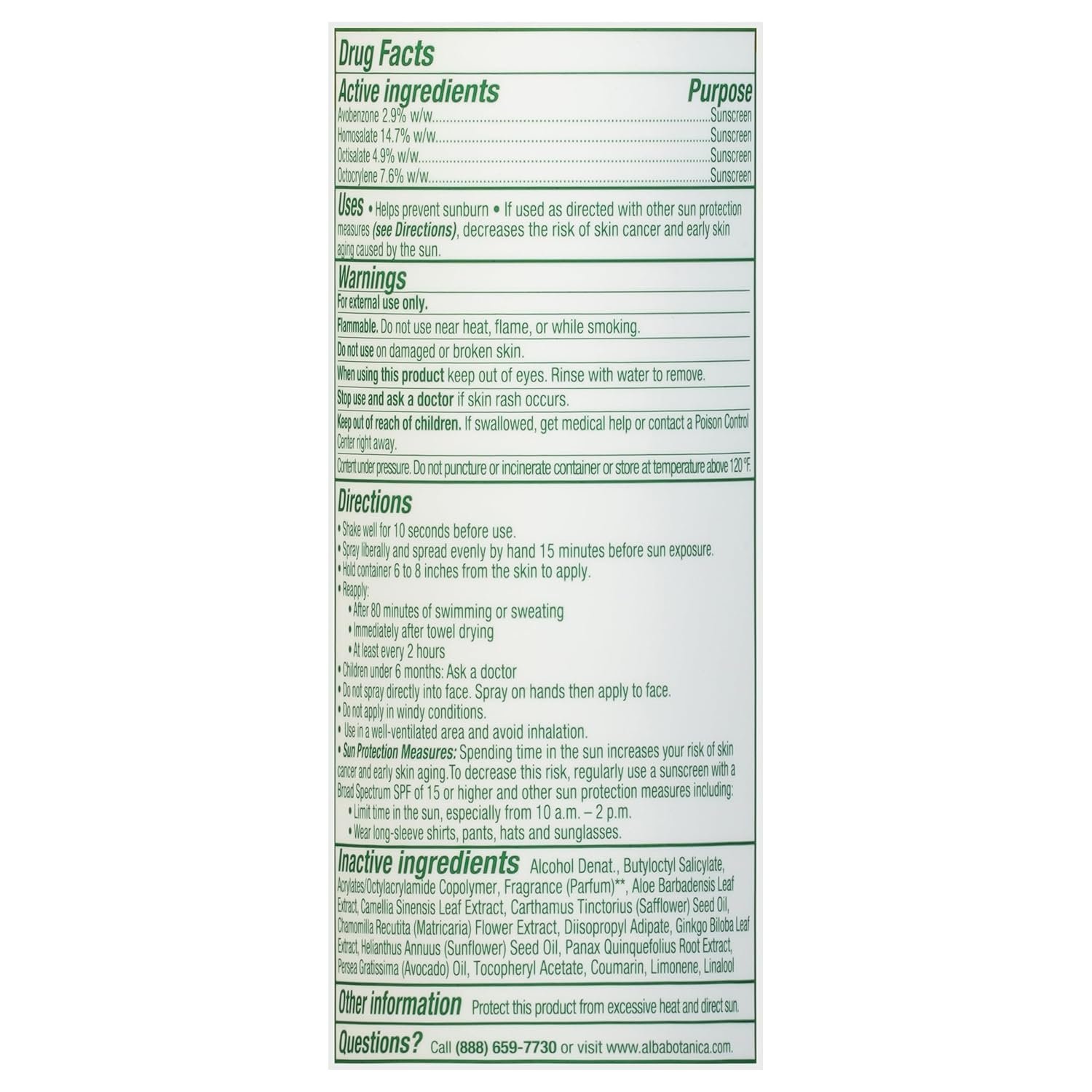 Alba Botanica Sunscreen Spray for Face and Body, Broad Spectrum SPF 50 Sunscreen, Hawaiian Coconut, Water Resistant and Biodegradable, 5 fl. oz. Bottle - Image 4