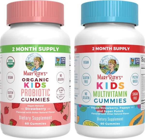 MaryRuth's Multivitamin and Probiotic Gummies (Strawberry) for Kids | Clean Label Project Verified® | Vitamins for Gut Health, Immunity, & Overall Wellness | Vegan, Non-GMO, Gluten Free - Image 2