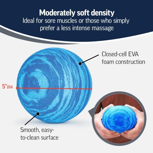OPTP PRO Soft Release Ball – 5" Foam Massage Ball for Back Pain Relief & Sore Muscles – Ideal for Exercise Recovery and Physical Therapy - Image 4