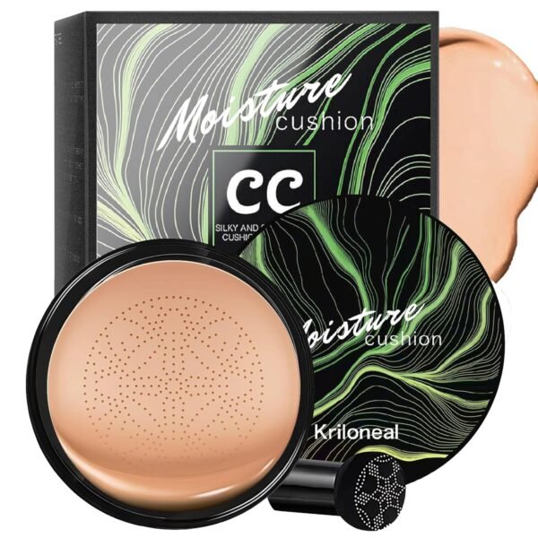 CC Cream Foundation Mushroom Head Air Cushion Face Makeup Moisturizing Concealer Waterproof Oil Control Long-Lasting Nude Makeup Even Skin Tone for All Skin Types (Light Brown) - Image 2