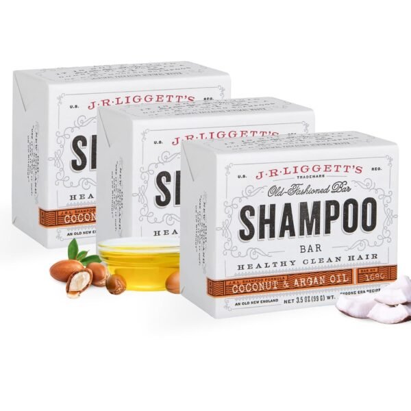 J·R·LIGGETT'S All-Natural Shampoo Bar, Virgin Coconut and Argan Oil - Strong and Healthy Hair-Nourish Follicles with Antioxidants and Vitamins-Detergent and Sulfate-Free, Set of Three, 3.5 Ounce Bars - Image 2