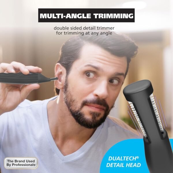 Wahl Pro Series® Rechargeable Eyebrow, Ear & Nose Hair Trimmer for Men – Painless DualTech® Eyebrow Trimmer & Facial Hair Removal Device – Model 3025656 - Image 5