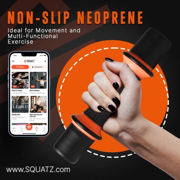 SQUATZ 5 lbs. Dumbbell Weight Set - Adjustable Weight All-in-One Versatile Dumbbells for Women, Non-Slip Neoprene Ideal for Common Movement and Multi Functional Exercise, Home Gym Training - Image 5