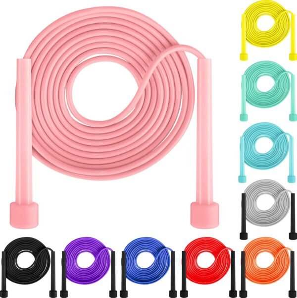 Aodaer PVC Skipping Rope Adjustable Jump Rope for Kids Multicolor Jump Rope Bulk with Plastic Handles Lightweight for Outdoor Fitness Exercise and Weight Loss, Training and Racing - Image 2