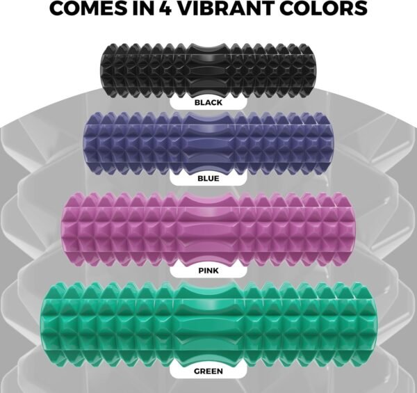 Nordic Lifting Vibrating Foam Roller w/ 5 Intensity Vibration, High Density EVA Foam for Deep Tissue Massage & Muscle Recovery - Ideal for Back Pain, Plantar Fasciitis Relief, Physical Therapy - Green - Image 9