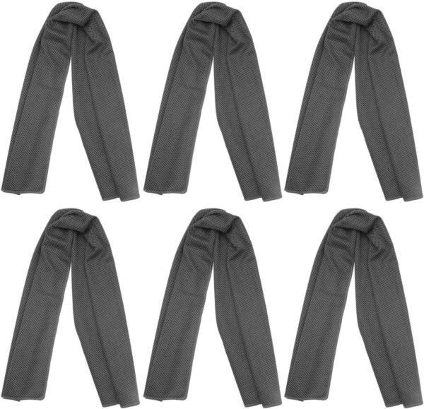 INNOLIFE 6 Pack Cooling Towels Breathable Ice Towel for Sports, Gym, Fitness, Running, Hiking, Yoga - Black - Image 2