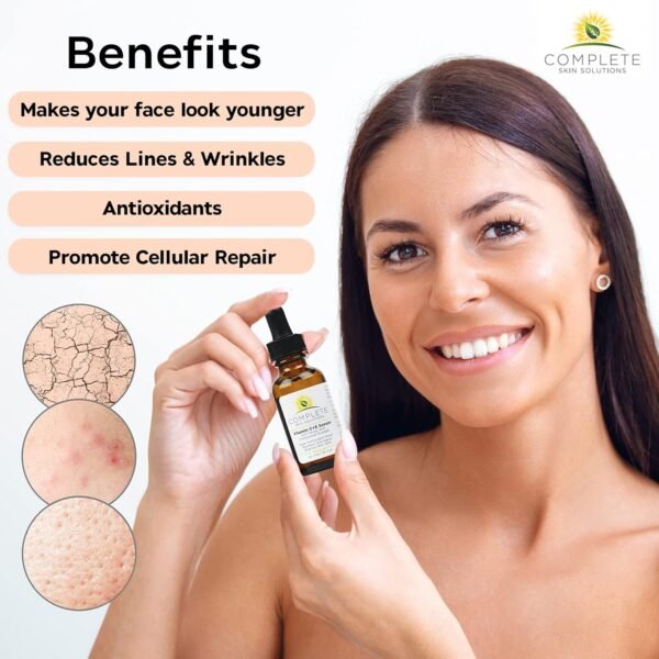 Natural Vitamin C E Serum with Ferulic and Hyaluronic Acid 1 oz - Image 5