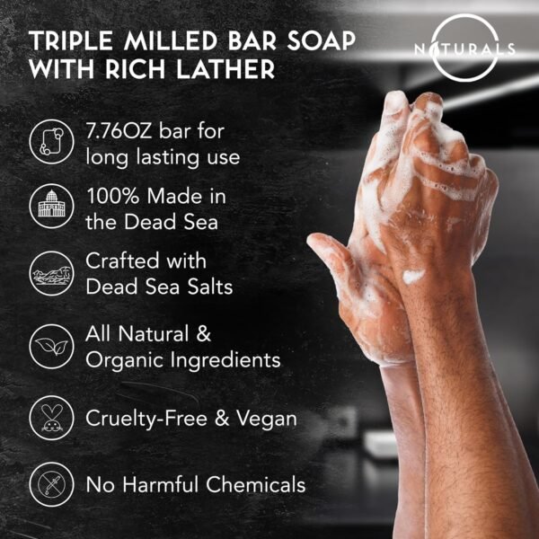 O Naturals Activated Charcoal Soap Bar for Men and Women - Detoxifying, Moisturizing, and Vegan - 4 oz - Image 6