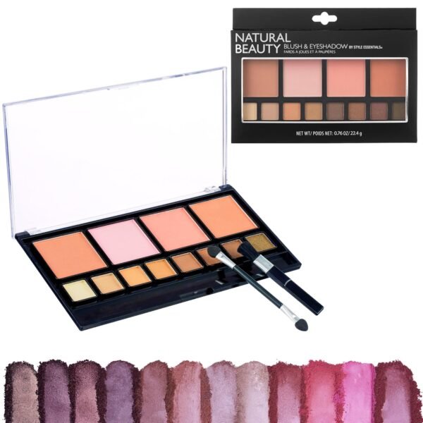 Women's Cosmetics Natural Beauty Blush & Eyeshadow Palette - 12 Shades, Shimmer & Matte Finishes - Image 2