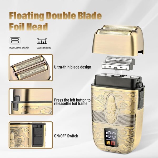 Professional Hair Trimmer Hair Clippers for Men, Nose Hair Trimmer Men's Shaver Set,Cordless T-Blade Beard Trimmer Mens Barber Clippers,Electric Foil Shavers Razor for Men Haircutting Kit - Image 5