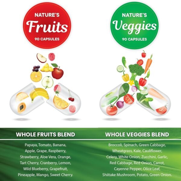 Superfood 180 Fruit and 180 Veggie Capsules -100% Whole Natural Superfood - Maintain Energy Levels, High Lycopene - Grown and Made in The USA (90 Count (Pack of 4) - Image 8