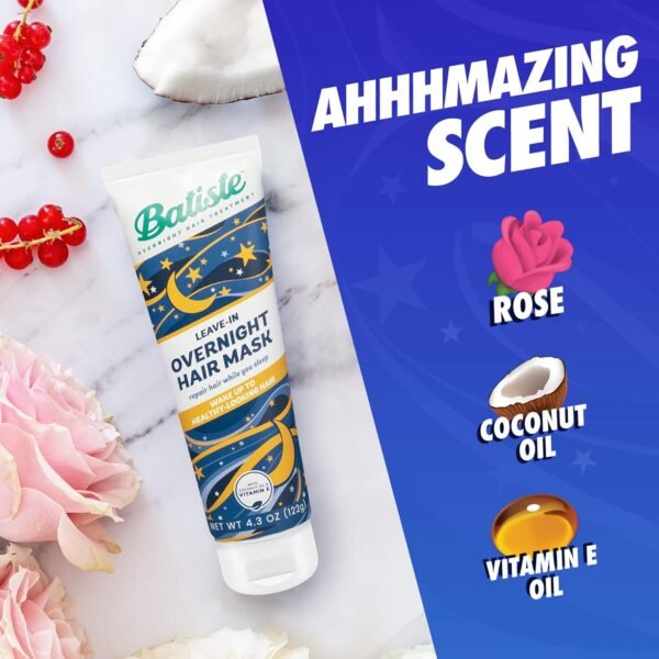 Batiste Overnight Deep Conditioning Leave-In Hair Mask, Repair Hair, Hair Conditioner Nourish Dry Hair Overnight, Infused with vitamin E for Enhancing Haircare, 4.3oz. - Image 6