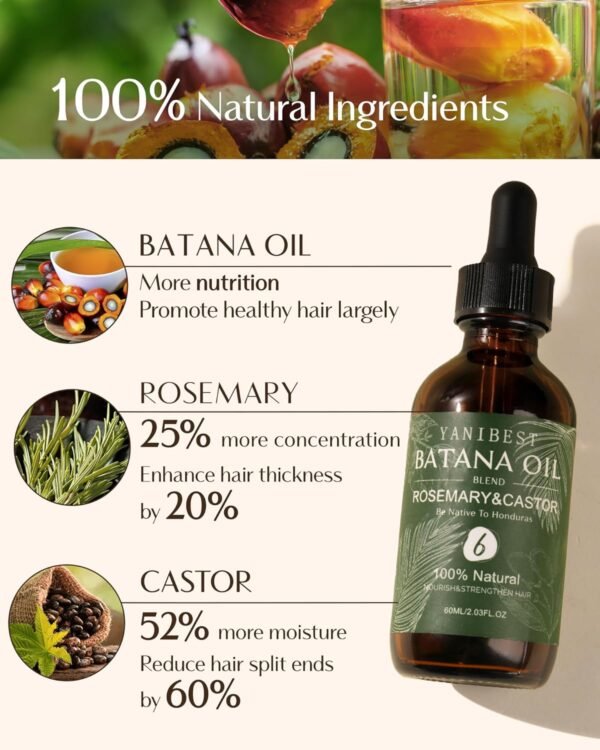 YANIBEST Batana Oil Boost Hair Volume Enhance Hair Density Scalp Nourishing Relieves Dry, Itchy, Improve Scalp Health - Image 3