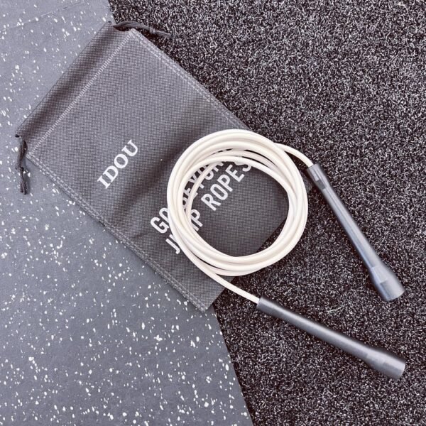 | White PVC Jump Ropes for Fitness 5MM | w/Unbreakable ABS Handles/Indoor/Outdoor Adjustable Speed Jump Rope | Skipping Rope for Men & Women & Boxing Jump Rope - Image 4