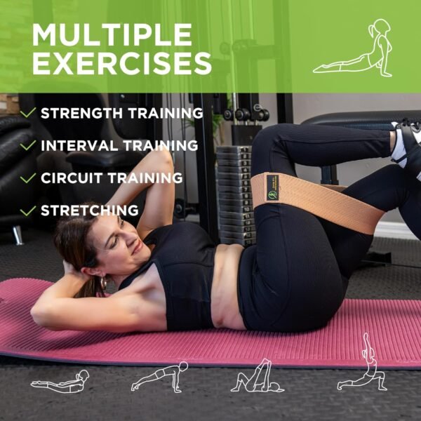 Multifunction Booty Resistance Band, Booty Legs, Physical Therapy, Natural Latex Pull Up Band Set. Fabric Bands Yoga, Non-Slip, Stretch Pilates Flexbands. Workout Bands, Rehab, Fitness and Home Gym. - Image 8