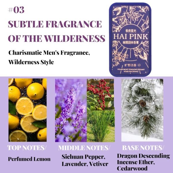 4 Pack Solid Perfume Set, Perfume Sampler for Women and Men, Small Travel Perfume Balm, Portable Fragrance, Birthday Gifts for Men(Polar starlight) - Image 6
