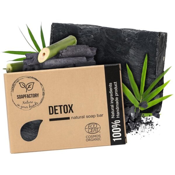 SoapFactory Organic Black Soap Bar with Activated Charcoal for Men and Women,100% Natural Facial Cleanser, Face and Body, Vegan, Handmade, 3.88 ounce - Image 2