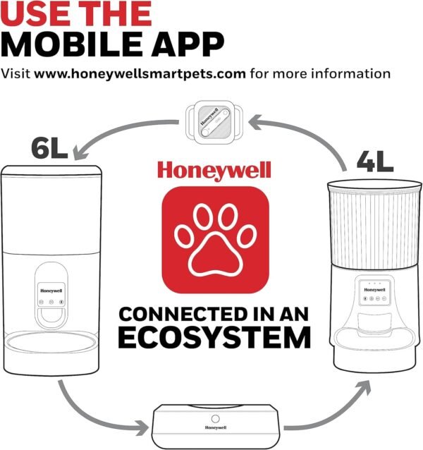Honeywell Smart Pet Bowl with Built-in Food Scale and Removable Slow Feeder Insert, App-Based, WiFi Enabled, 2-Cup Capacity, USB Rechargeable, Ideal for Monitoring Pet's Eating Habits - Image 7