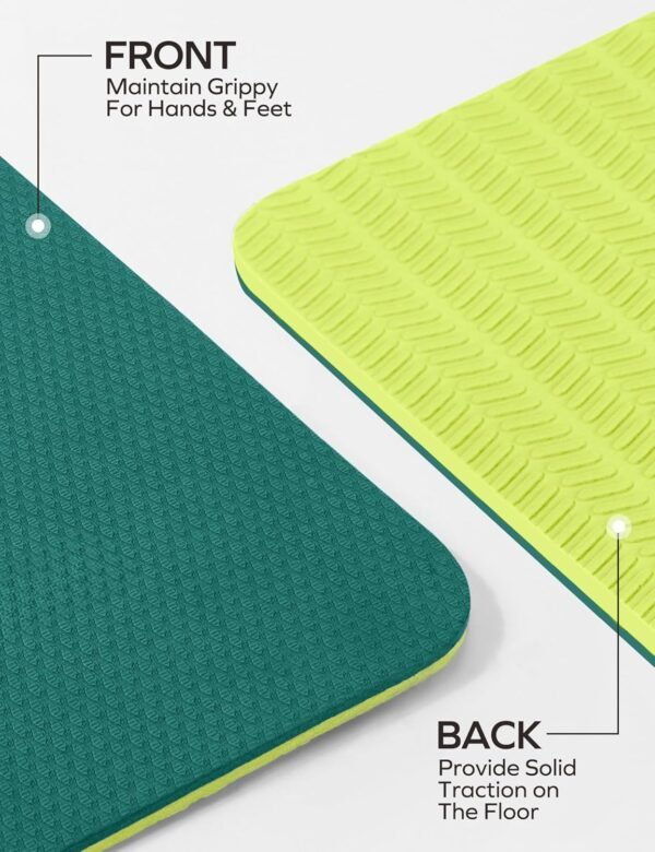 Ewedoos Eco Friendly Yoga Mat Thick TPE Yoga Mat Non Slip Yoga Mats Anti-tear Exercise Workout Mat for Women Men Kids Yoga, Pilates and Fitness - Image 3