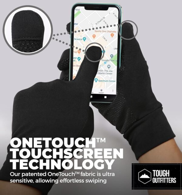 Tough Outdoors Running Gloves for Men & Women - Winter Glove Liners & Touchscreen Gloves - Lightweight Gloves & Hiking Gloves - Image 6