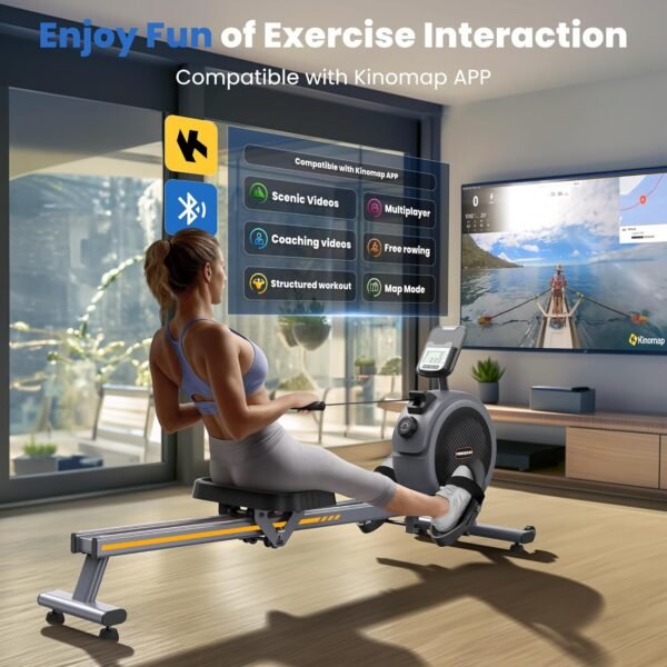 FEIERDUN Rowing Machines for Home, Rower Machine with 350LBS Loading Capacity, Magetic Rower with APP, Row Machine with Dual Slide Rail - Image 8