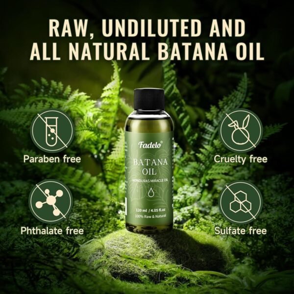 Batana Oil - Dr Sebi Organic Oil for Hair Growth, 100% Raw Pure Natural from Honduras, Deeply Nourishing Scalp for Thicker & Stronger Hair, 4.05 fl oz - Image 5