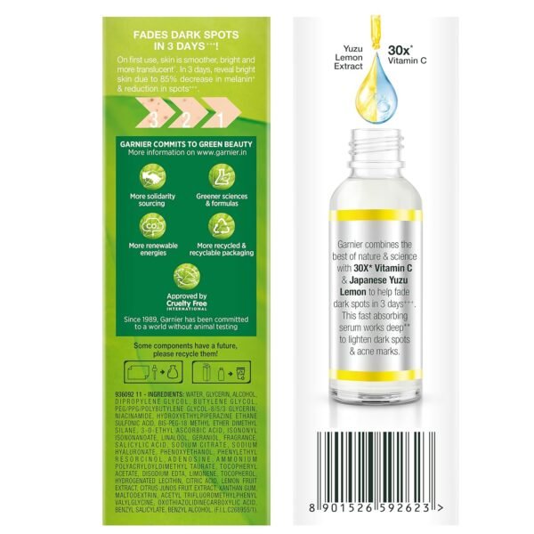 Garnier Bright Complete VITAMIN C Booster Face Serum, 30ml - Image 10