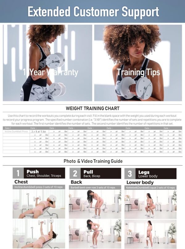 Adjustable Dumbbell 12.5/25lb Set of 2 or Single Unit Piece Weight Training Fitness Exercise Body Workout 5 in 1 for Home Gym Beginners Woman - Image 8