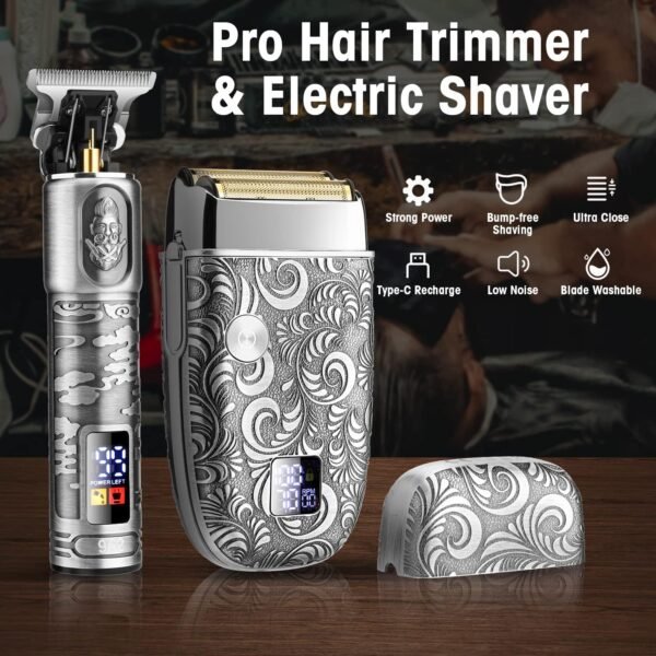 Suttik Electric Razor Foil Shavers Hair Clippers for Men, Beard Trimmer and Electric Shaver for Men Face with Replacement Blade, Waterproof - Image 8