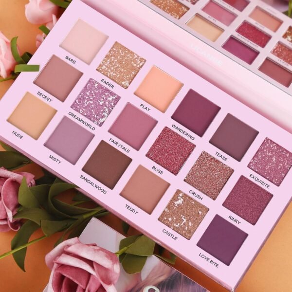 UCANBE Professional 18 Colors Aromas Nude Eyeshadow Palette Long Lasting Multi Reflective Shimmer Matte Glitter Pressed Pearls Eye Shadow Makeup Pallet Kit - Image 8