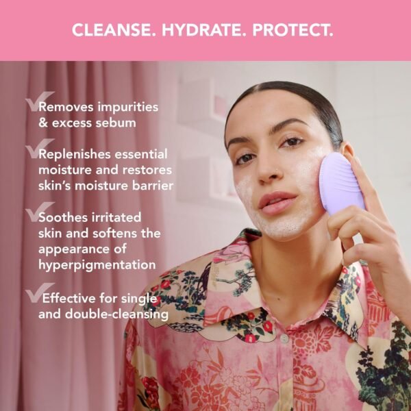 FOREO Deep & Gentle LUNA 4 Sensitive Bundle - Facial Cleansing Brush for Sensitive Skin + LUNA Micro-Foam Face Cleanser 2.0, 3.4 oz - Deep Cleansing and Firming Silicone Face Massager Beauty Set - Image 8
