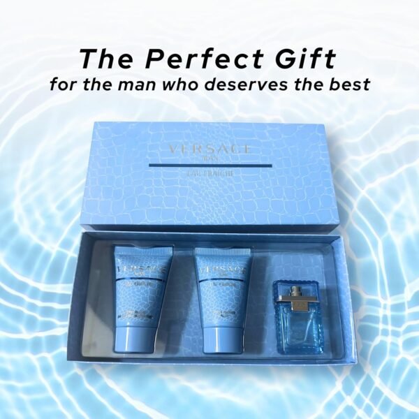 Versace Man Eau Fraiche By Gianni Versace For Men Edt .17 Oz Mini & After Shave Balm .8 Oz Mini & Shower Gel .8 Oz Mini - Image 4