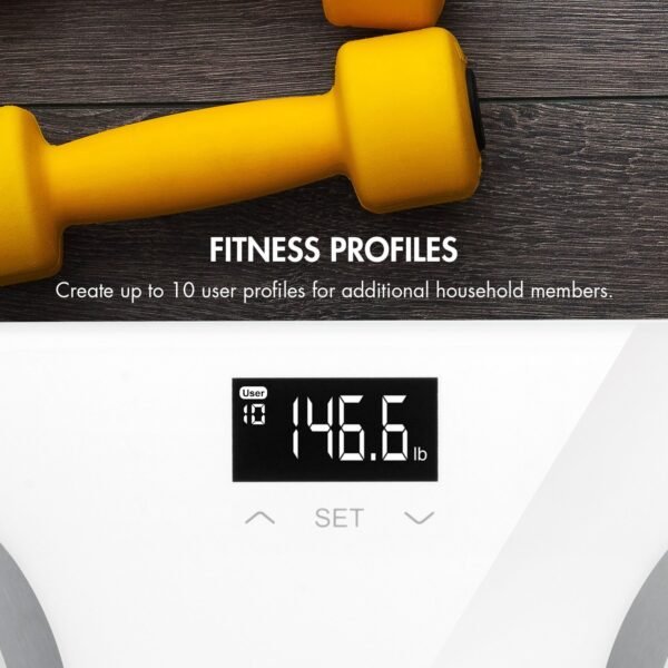 Tenergy Vitalis Body Fat Scale Digital Weight Bluetooth Connected APP Scale, High Precision BMI Scale with Large Easy Read Backlit LCD, Body Scale, Max Weight 400 Pounds, Compatible with iOS/Android - Image 4