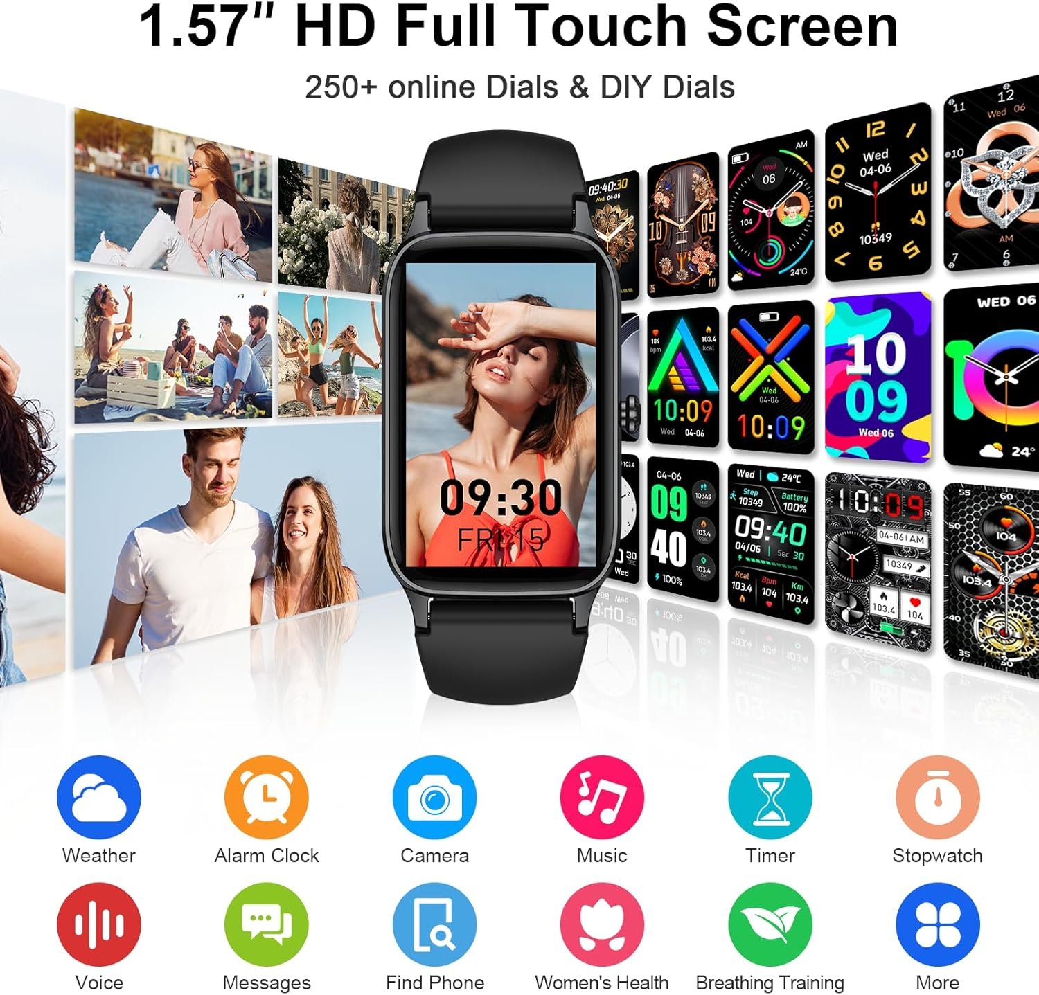 Smart Watch for Men Women (Answer/Make Call), 1.57” Fitness Tracker 113+ Sports Smartwatch, Heart Rate/Sleep Monitor/Pedometer/Calories Fitness Watch, IP68 Waterproof Activity Tracker for Android iOS - Image 7