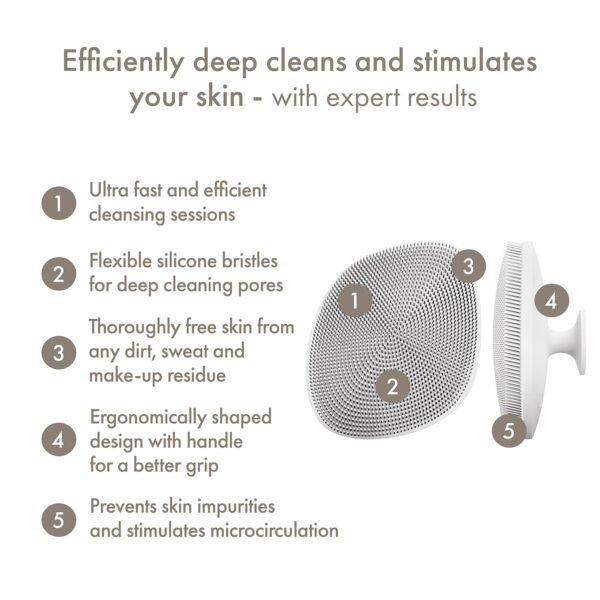 GESKE SmartAppGuided™ Facial Brush | 4 in 1 | Professional Facial Cleansing Brush with Handle | Skin Cleansing Soft Silicone Facial Brush | Routine Skincare | Gentle Cleansing | Facial Cleanser - Image 3