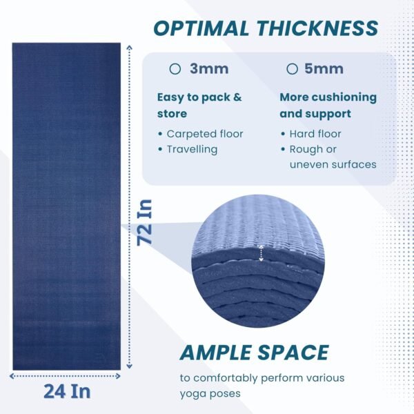 𝗘𝘃𝗲𝗿𝘆𝗱𝗮𝘆 𝗬𝗼𝗴𝗮 Deluxe Mat - Non Slip, Eco Friendly, Anti-Tear, 3-5mm Thickness for Yoga, Pilates & Floor Workouts - Image 4