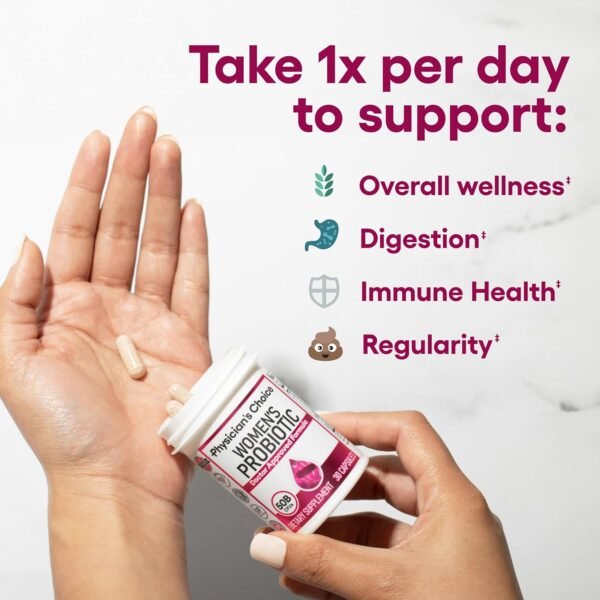 Physician's CHOICE Probiotics for Women - PH Balance, Digestive, UT, & Feminine Health - 50 Billion CFU - 6 Unique Strains for Her - Organic Prebiotics, Cranberry Extract+ - Women Probiotic - 30 CT - Image 3