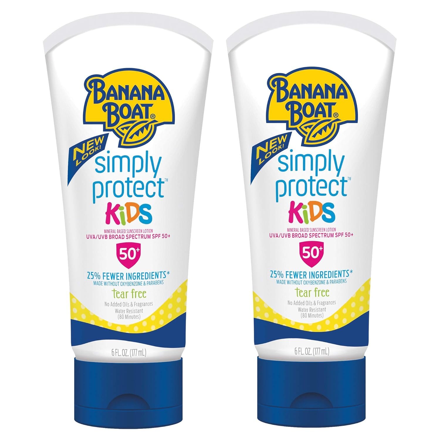 Banana Boat Kids 100% Mineral Sunscreen Lotion SPF 50, Twin Pack | Kids Sunscreen, Kids Sunblock, Banana Boat Mineral Sunscreen for Kids, Oxybenzone Free Sunscreen SPF 50, 6oz each (Pack of 2) - Image 2