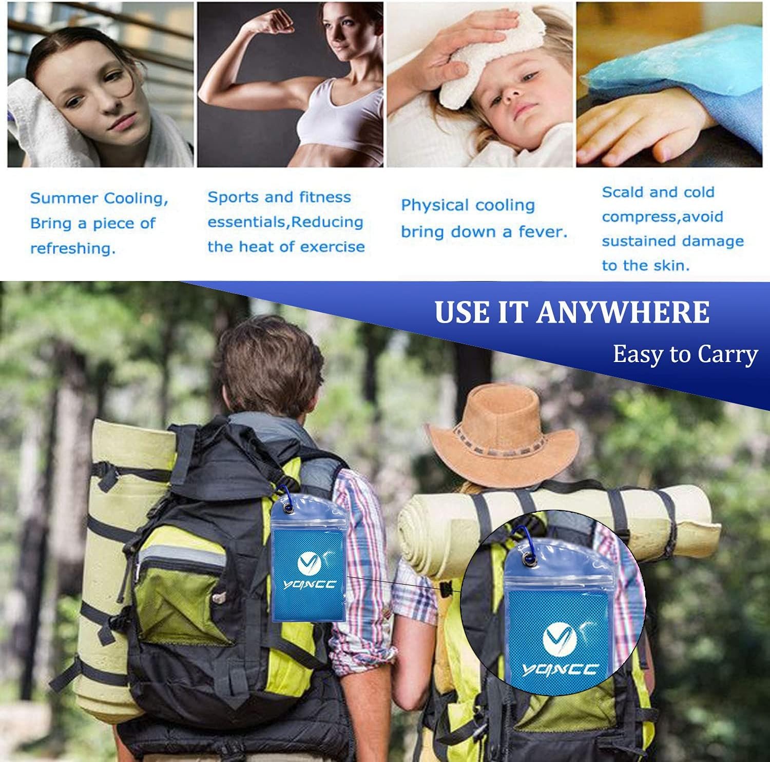 YQXCC 4 Pack Cooling Towel (47"x12") Ice Towel for Neck, Microfiber Cool Towel, Soft Breathable Chilly Towel for Yoga, Sports, Golf, Gym, Camping, Running, Fitness, Workout & More Activities - Image 7