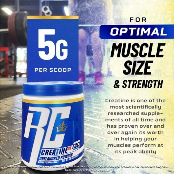 Ronnie Coleman Signature Series Creatine-XS, Creatine Monohydrate Powder, Post Workout Recovery for Muscle Building and Strength, Energy Support, Mass Gainer, Unflavored, 120 Servings - Image 6
