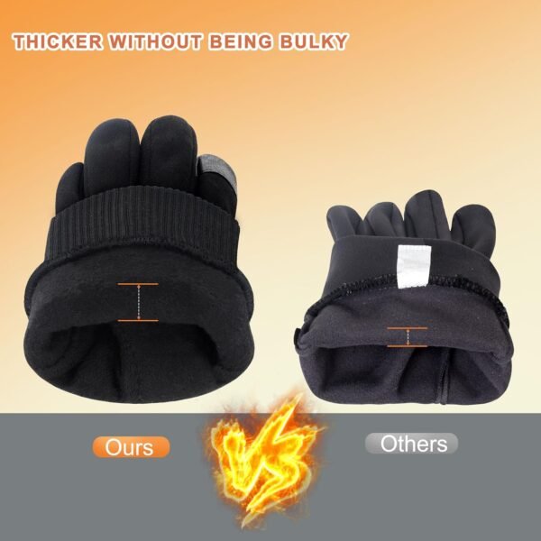 ihuan Winter Gloves for Men Women Waterproof Running Cycling for Cold Weather, Thermal Warm Windproof Material and Touch Screen Finger for Skiing Snow Driving Snowboarding - Image 3