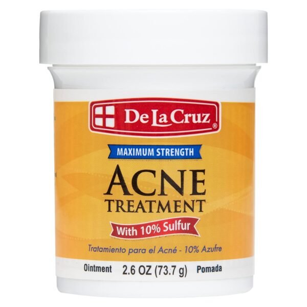 De La Cruz 10% Sulfur Ointment - Cystic Acne Treatment for Face and Body - Daily 10 Min Spot Treatment Mask - Safe and Effective Game Changing Hormonal Acne Treatment That Clears Up Pimples - 2.6 oz - Image 2